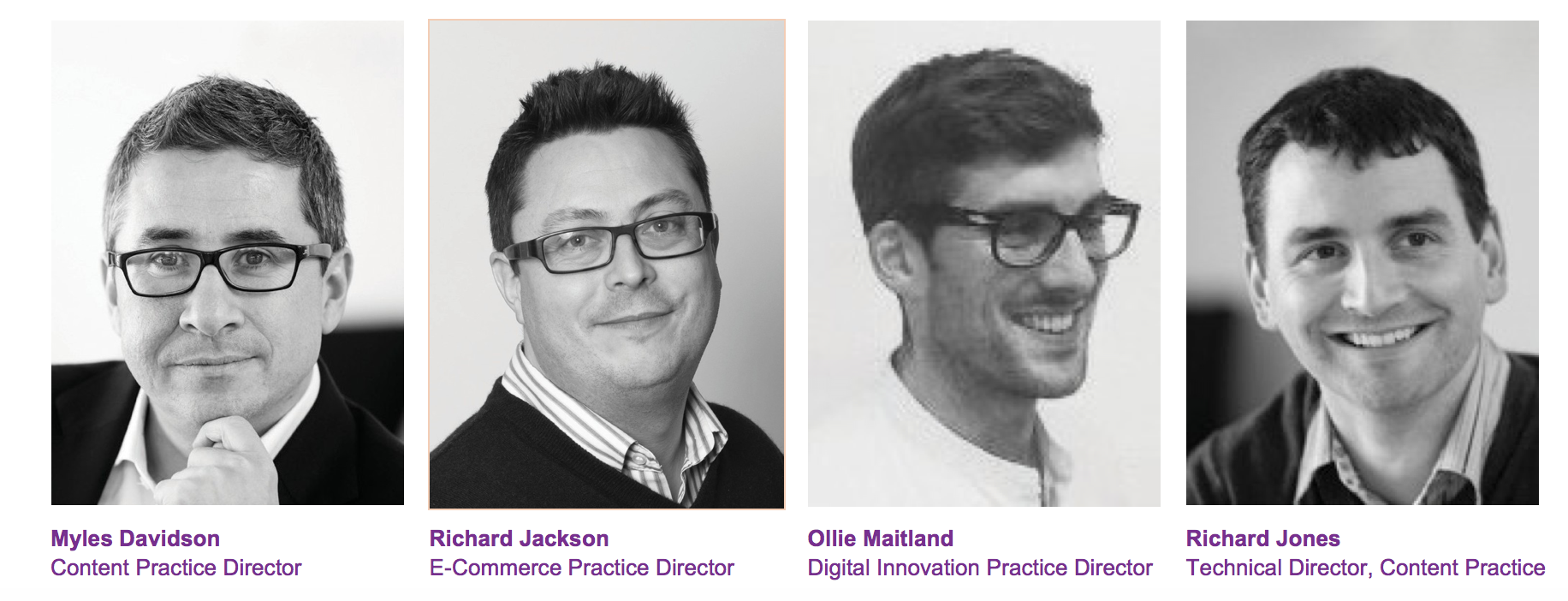 Myles Davidson, Richard Jackson, Olli Maitland und Richard Jones von Inviqa