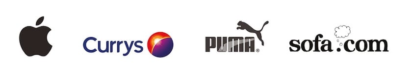Apple, Currys, Puma, sofa.com Logos