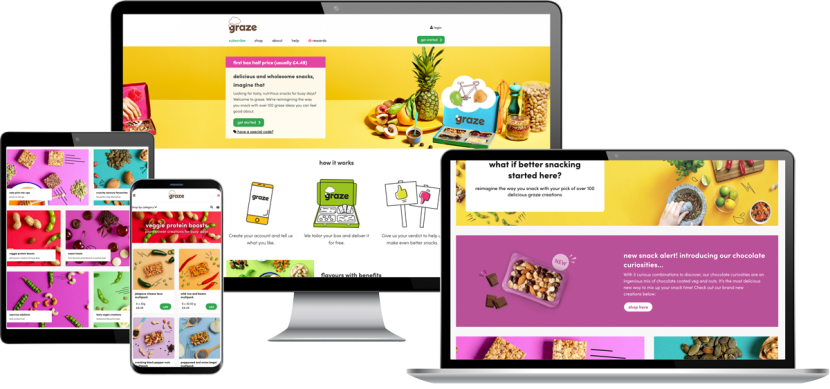 Mockups mit Graze Webseite