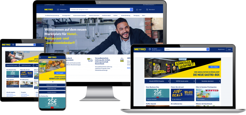 Mockups mit Metro Webseite