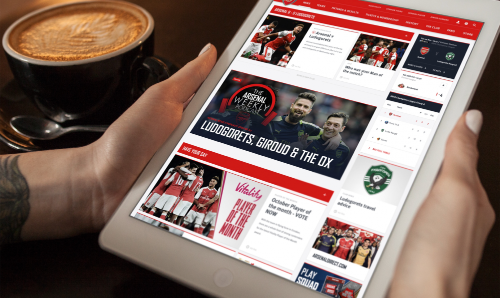 Webseite auf Tablet