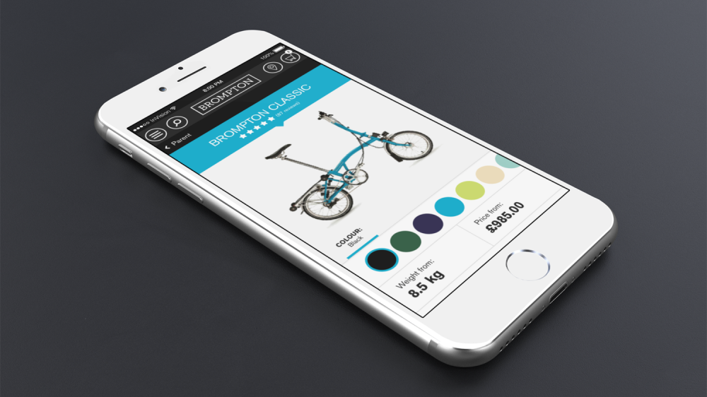 Brompton Webseite auf Mobilgerät