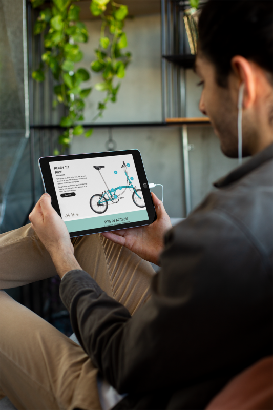 Brompton Webseite auf Tablet