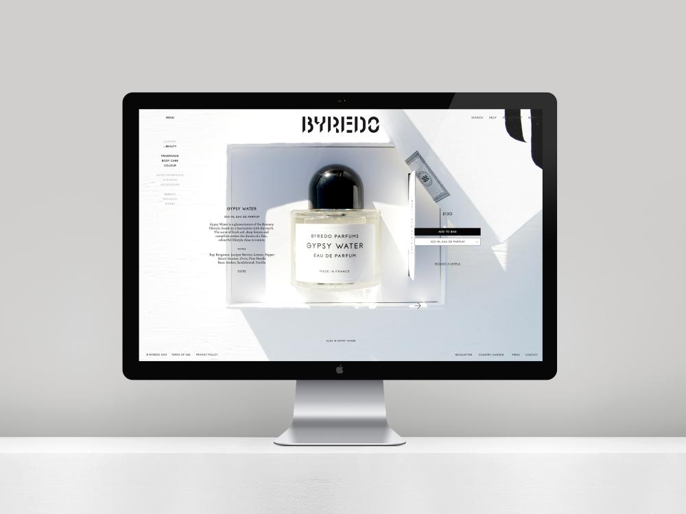 Screenshot der Byredo Webseite