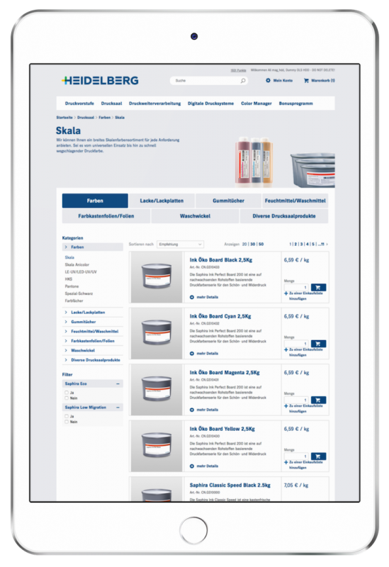 Heidelberg Webseite auf Mobilgerät