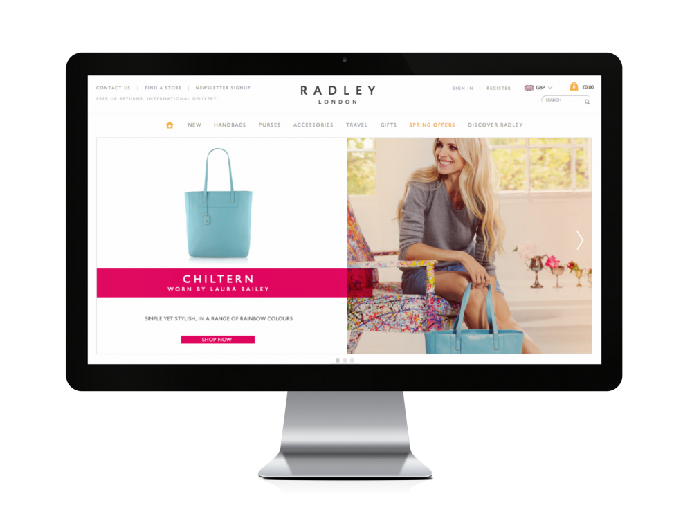 Radley Webseite auf Mac