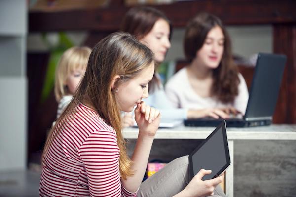 Girl on tablet