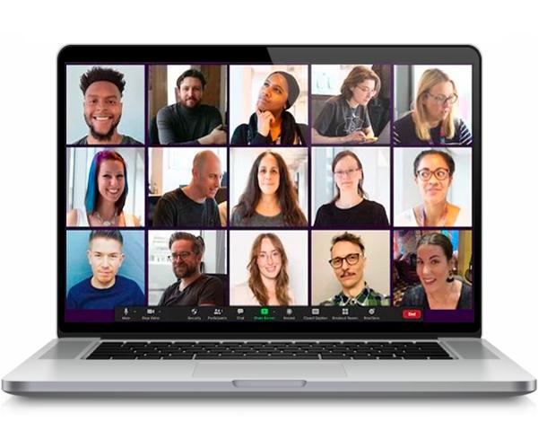 The Inviqa Team on a group webinar call on a laptop screen